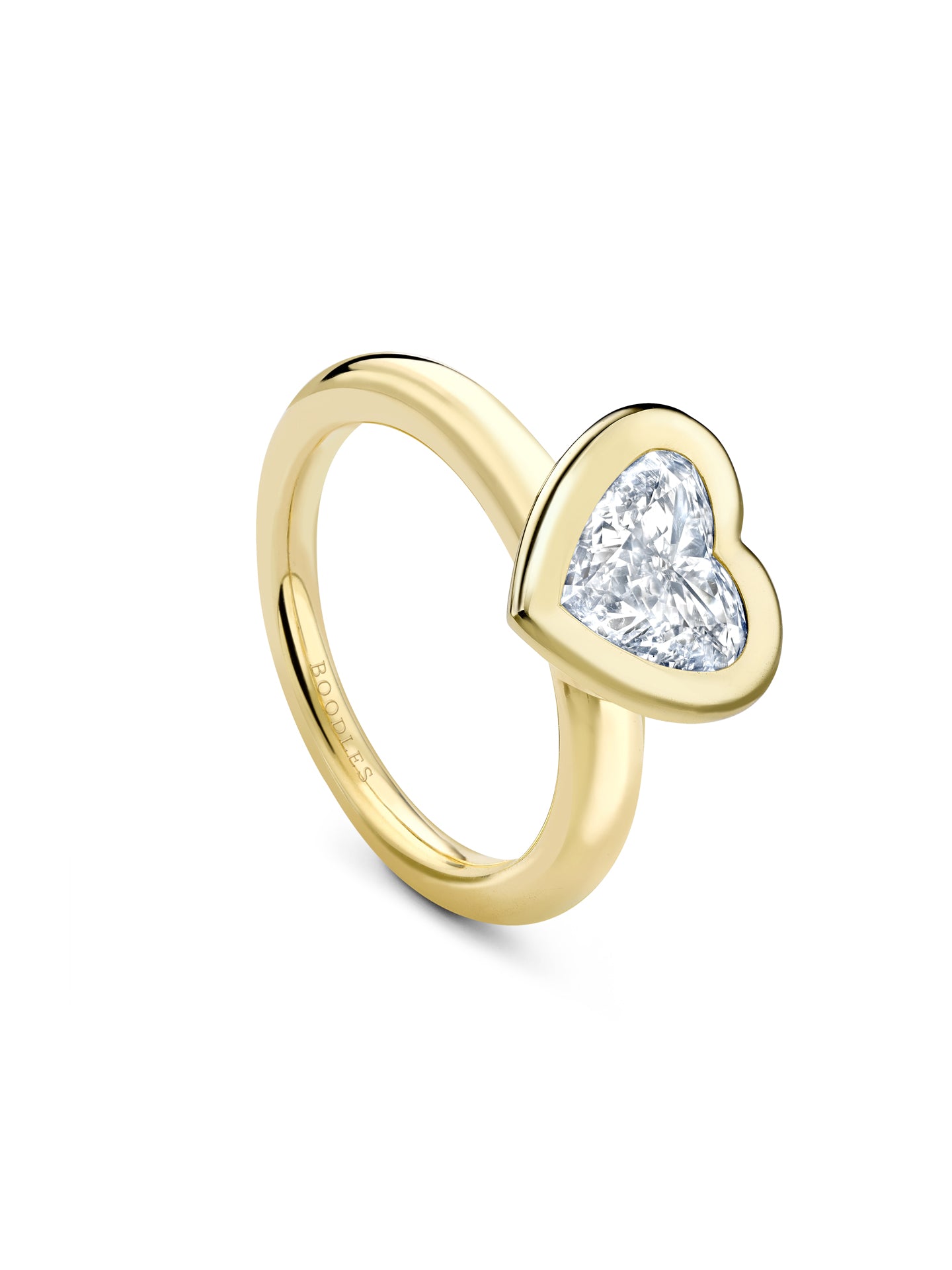 Heart diamond ring yellow on sale gold