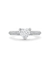 Petal Heart Platinum Diamond Engagement Ring