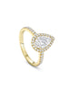 Vintage Pear Yellow Gold Diamond Engagement Ring