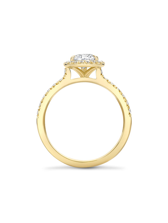 Vintage Pear Yellow Gold Diamond Engagement Ring