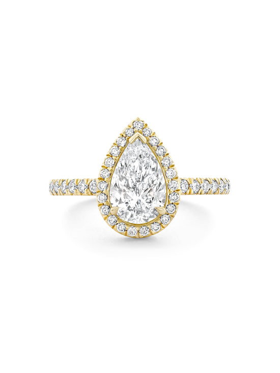 Vintage Pear Yellow Gold Diamond Engagement Ring