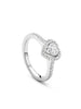 Vintage Heart Platinum Diamond Ring