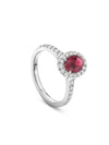 Vintage Oval Platinum Ruby Diamond Ring