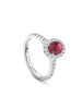 Vintage Oval Platinum Ruby Diamond Ring