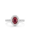 Vintage Oval Platinum Ruby Diamond Ring