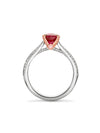 Petal Round Ruby Platinum and Rose Gold Ring