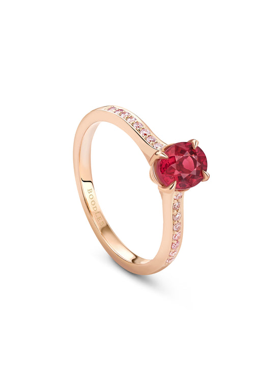 Harmony Oval Ruby Rose Gold Ring