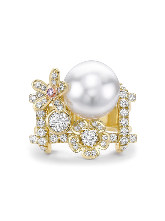 Secret Garden Pearl Yellow Gold Ring