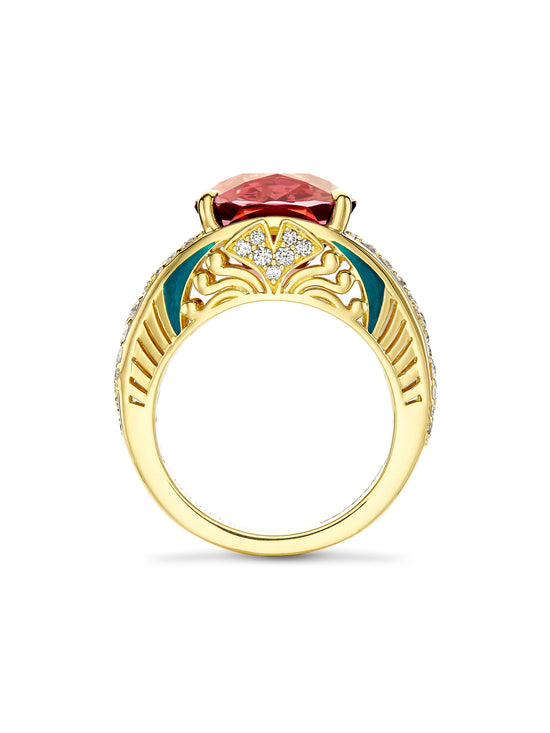 A Family Journey Prague Garnet Yellow Gold Ring