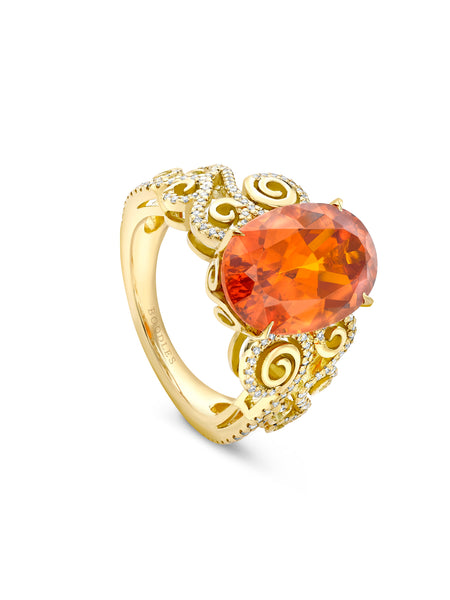 A Family Journey Vienna Mandarin Garnet Yellow Gold Ring