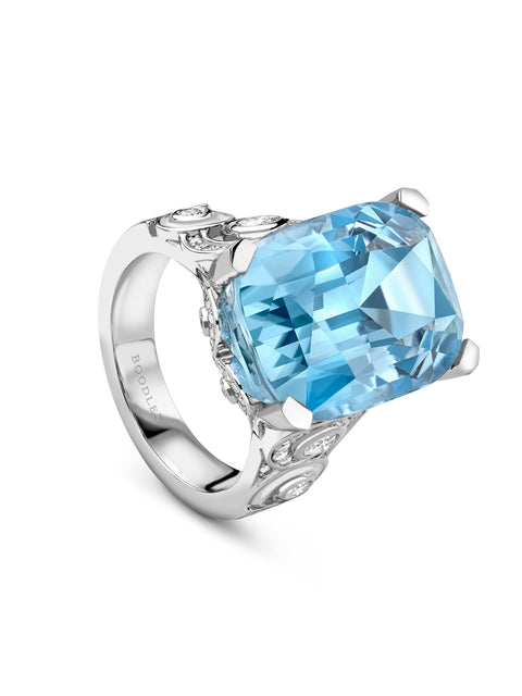 A Family Journey Geneva Aquamarine Platinum Ring