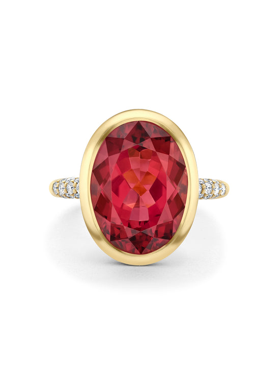 Florentine Dolce Vita Pink Tourmaline Yellow Gold Ring