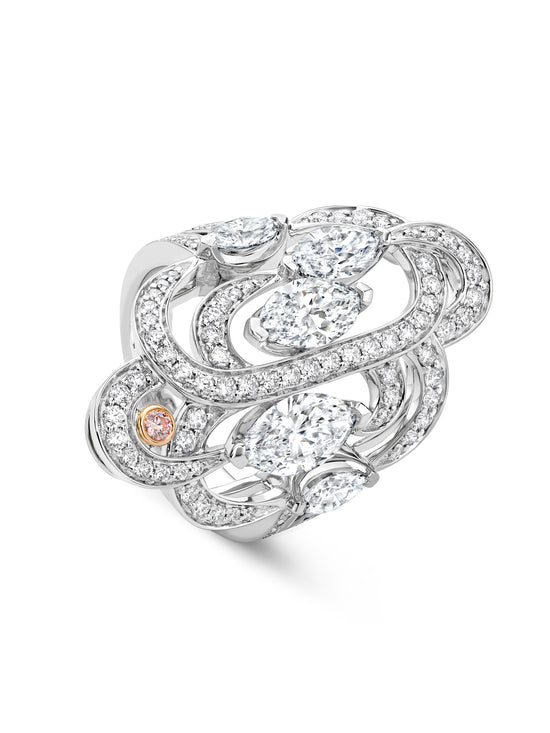 Secret Garden Platinum Marquise Diamond Ring