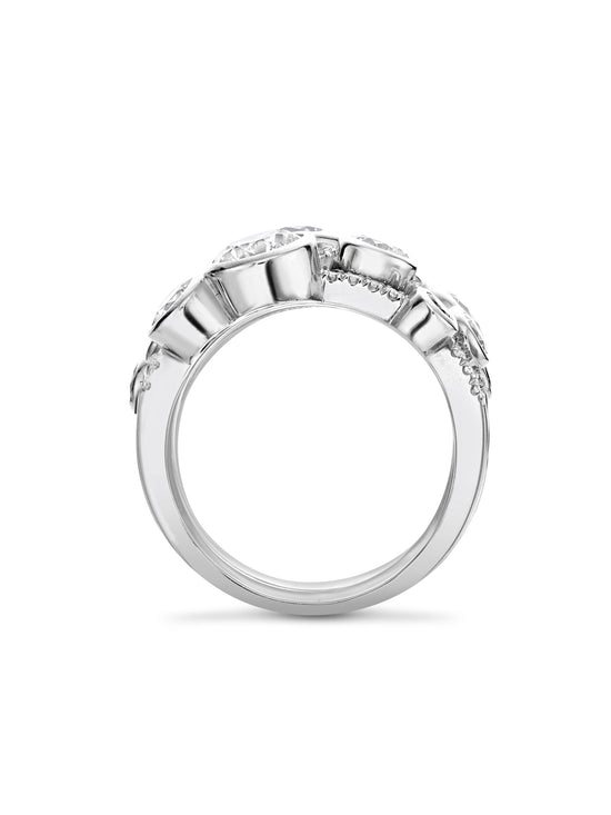 Waterfall Mega Platinum Diamond Ring