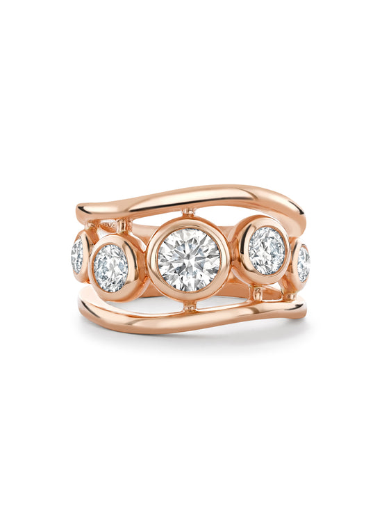 Beach Diamond Rose Gold Ring