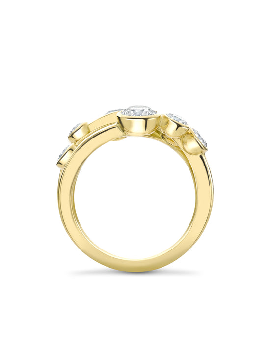 Raindance Seven Diamond Yellow Gold Ring