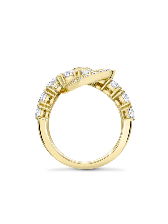 The Knot Medium Yellow Gold Diamond Ring