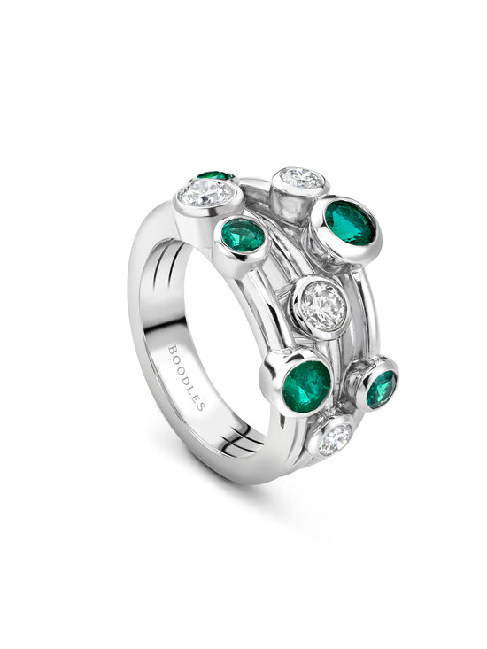 Raindance Classic Platinum Emerald Ring