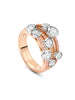 Waterfall Classic Rose Gold White and Pink Diamond Ring