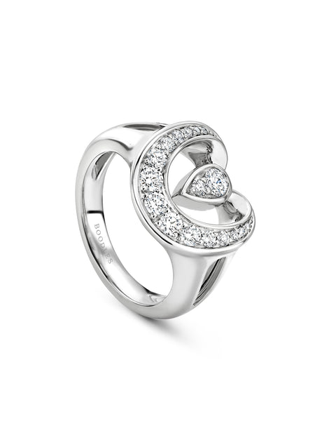 Lucky Platinum Diamond Horseshoe Ring