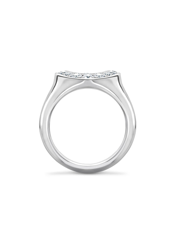 Lucky Platinum Diamond Horseshoe Ring