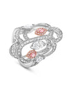 Secret Garden Platinum Marquise Pink and White Diamond Ring