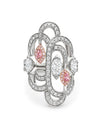 Secret Garden Platinum Marquise Pink and White Diamond Ring