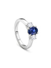 Trilogy Sapphire Diamond Platinum Engagement Ring 1 carat (approx.)