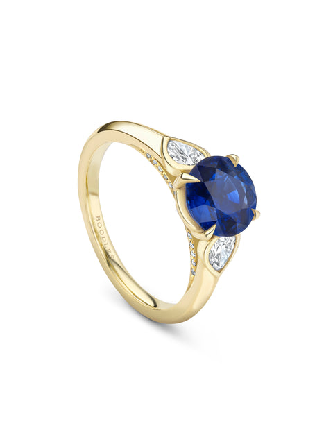 Trilogy Cupid Sapphire Yellow Gold Ring