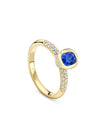 Florentine Dolce Vita Cushion Sapphire Yellow Gold Ring