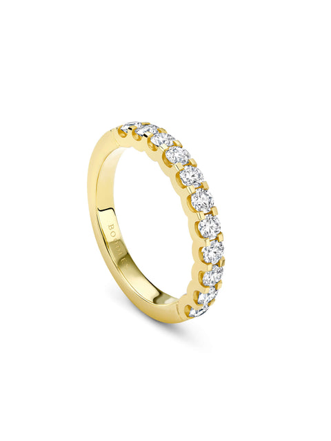 Classic Evermore Diamond Half Hoop Yellow Gold Eternity Ring