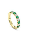 Classic Emerald and Diamond Yellow Gold Eternity Ring