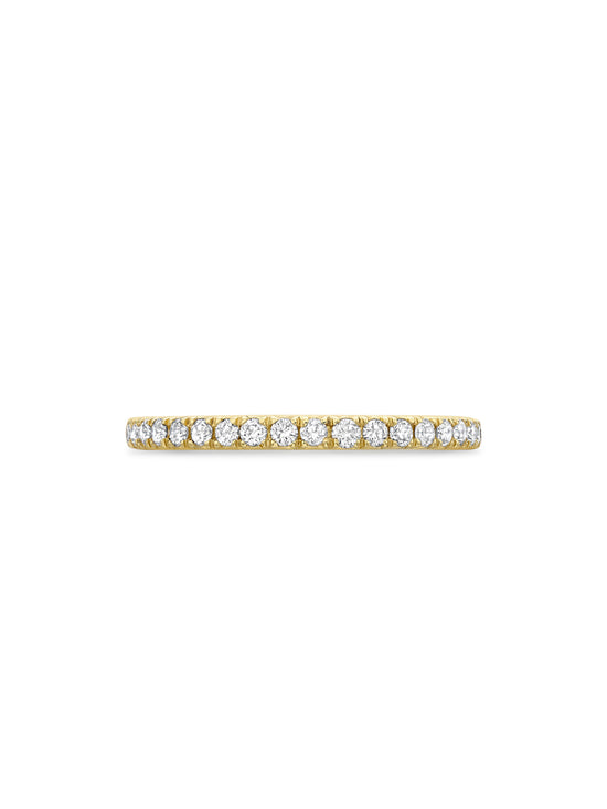 Vintage Half-Hoop Yellow Gold Diamond Wedding Band