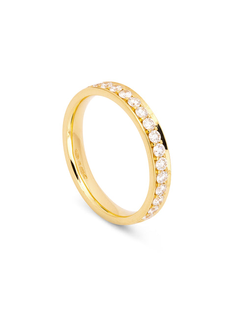 Classic Large Yellow Gold Diamond Wedding Ring