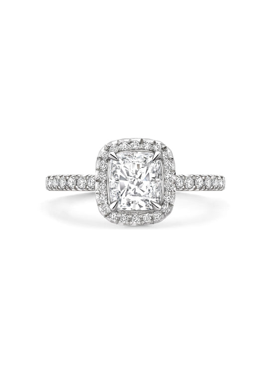 Vintage Cushion Diamond Platinum Engagement Ring