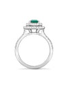 Vintage Emerald Double Row Platinum Ring