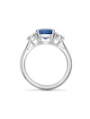 Trilogy Sapphire Cushion Platinum Engagement Ring