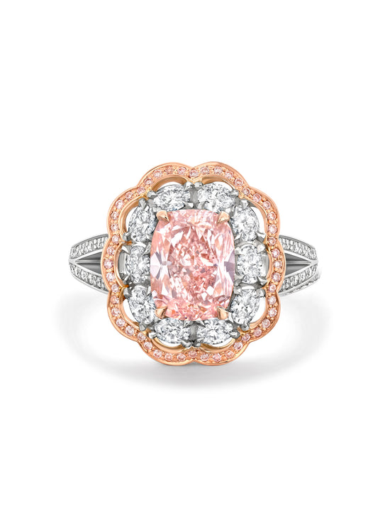 Vintage Cushion Pink Diamond Ring | Boodles