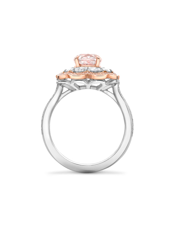 Vintage Cushion Pink Diamond Ring | Boodles