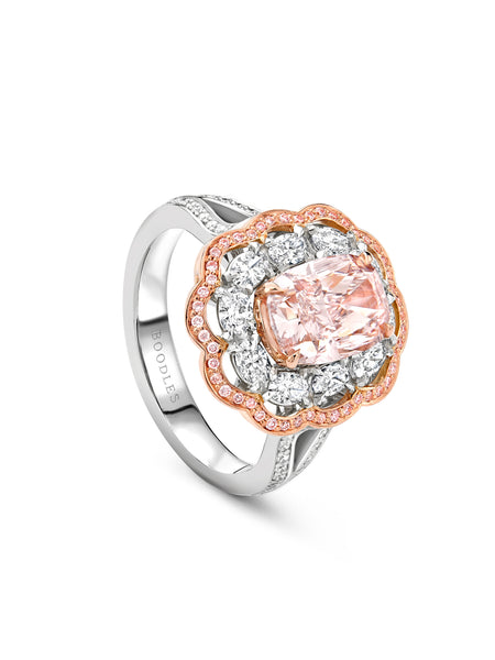 Vintage Cushion Pink Diamond Ring | Boodles