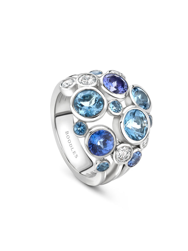 Raindance Large Watercolour Platinum Ring