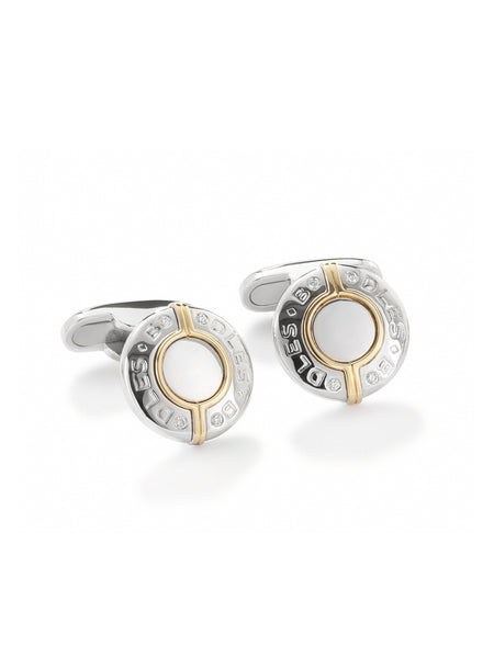 Classic White and Yellow Gold Cufflinks