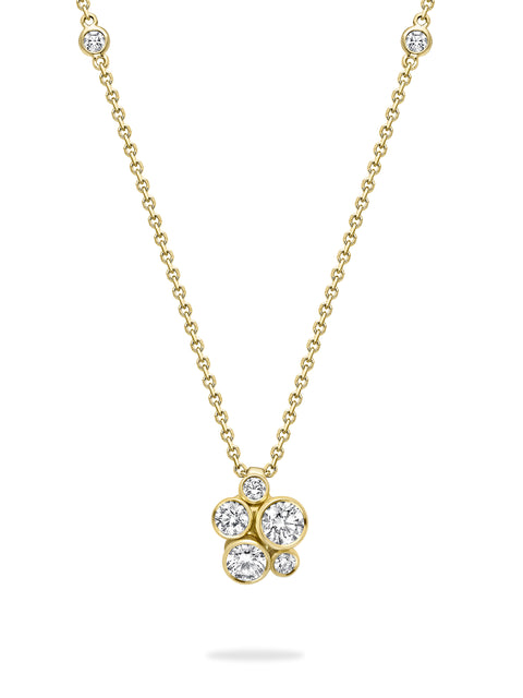 Raindance Yellow Gold Cluster Pendant