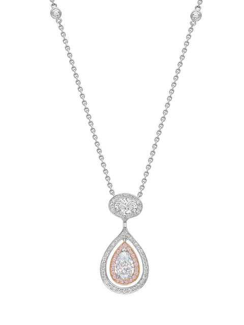 Classic Palace Pear Blue Diamond Pendant