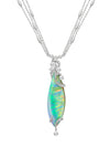 Greenfire Opal Diamond Pendant