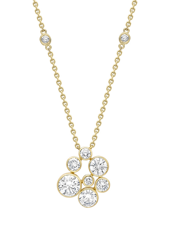 Raindance Yellow Gold Large Diamond Cluster Pendant