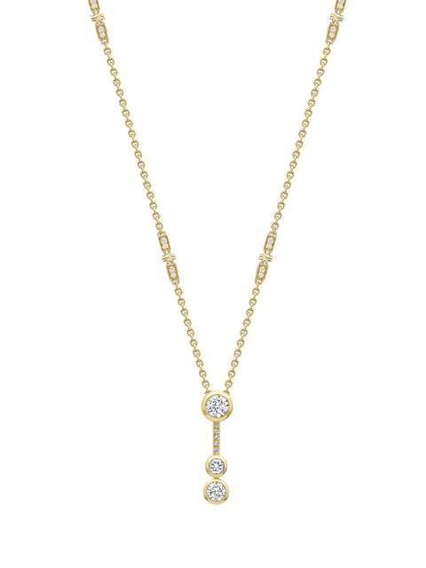 Waterfall Diamond Yellow Gold Pendant