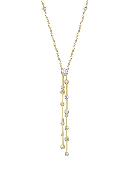 Raindance Double Drop Yellow Gold Diamond Pendant