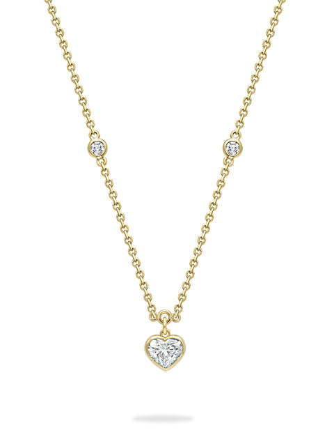 Classic Heart Yellow Gold Diamond Pendant