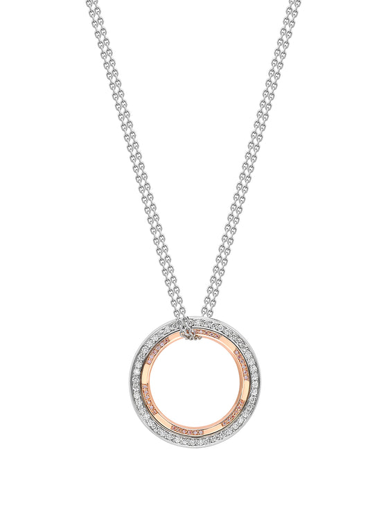 Roulette Pink Diamond Rose Gold and Platinum Pendant